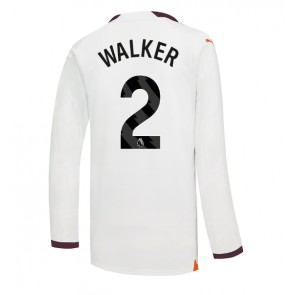 Manchester City Kyle Walker #2 Koszulka Wyjazdowych 2023-24 Długi Rękaw